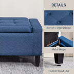 Banc de rangement ottoman rembourré, ottoman capitonné avec rangement caché, couvercle relevable pour salon