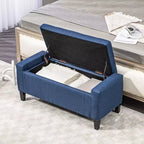 Banc de rangement ottoman rembourré, ottoman capitonné avec rangement caché, couvercle relevable pour salon
