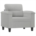 Fauteuil Canapé Gris Clair Microfibre, Métal, Contreplaqué Durable Individuel