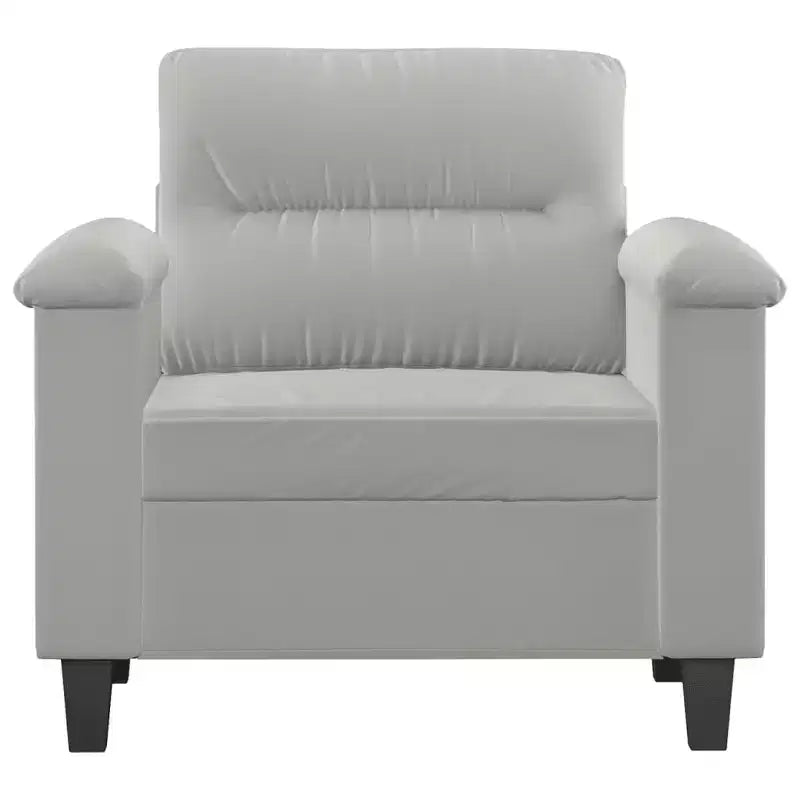 Fauteuil Canapé Gris Clair Microfibre, Métal, Contreplaqué Durable Individuel
