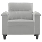 Fauteuil Canapé Gris Clair Microfibre, Métal, Contreplaqué Durable Individuel
