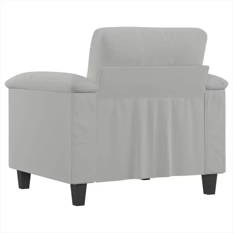 Fauteuil Canapé Gris Clair Microfibre, Métal, Contreplaqué Durable Individuel