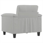 Fauteuil Canapé Gris Clair Microfibre, Métal, Contreplaqué Durable Individuel
