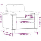 Fauteuil Canapé Gris Clair Microfibre, Métal, Contreplaqué Durable Individuel