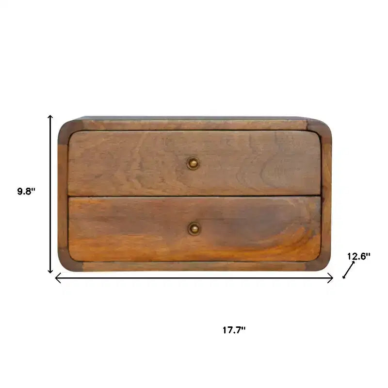 HomeRoots 18 Table de chevet flottante en bois massif marron