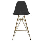 Tabouret de Bar Moderne en Acrylique LeisureMod Cresco, Base et Repose-Pieds en Acier Doré, Chaise de Hauteur Comptoir pour Cuisine, Bar à Petit-Déjeuner ou Salle à Manger, Lot de 2