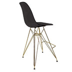 Tabouret de Bar Moderne en Acrylique LeisureMod Cresco, Base et Repose-Pieds en Acier Doré, Chaise de Hauteur Comptoir pour Cuisine, Bar à Petit-Déjeuner ou Salle à Manger, Lot de 2