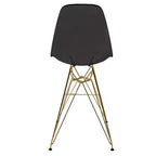 Tabouret de Bar Moderne en Acrylique LeisureMod Cresco, Base et Repose-Pieds en Acier Doré, Chaise de Hauteur Comptoir pour Cuisine, Bar à Petit-Déjeuner ou Salle à Manger, Lot de 2