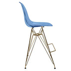 Tabouret de Bar Moderne en Acrylique LeisureMod Cresco, Base et Repose-Pieds en Acier Doré, Chaise de Hauteur Comptoir pour Cuisine, Bar à Petit-Déjeuner ou Salle à Manger, Lot de 2