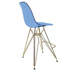 Tabouret de Bar Moderne en Acrylique LeisureMod Cresco, Base et Repose-Pieds en Acier Doré, Chaise de Hauteur Comptoir pour Cuisine, Bar à Petit-Déjeuner ou Salle à Manger, Lot de 2