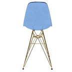 Tabouret de Bar Moderne en Acrylique LeisureMod Cresco, Base et Repose-Pieds en Acier Doré, Chaise de Hauteur Comptoir pour Cuisine, Bar à Petit-Déjeuner ou Salle à Manger, Lot de 2