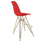Tabouret de Bar Moderne en Acrylique LeisureMod Cresco, Base et Repose-Pieds en Acier Doré, Chaise de Hauteur Comptoir pour Cuisine, Bar à Petit-Déjeuner ou Salle à Manger, Lot de 2
