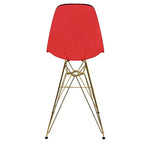 Tabouret de Bar Moderne en Acrylique LeisureMod Cresco, Base et Repose-Pieds en Acier Doré, Chaise de Hauteur Comptoir pour Cuisine, Bar à Petit-Déjeuner ou Salle à Manger, Lot de 2