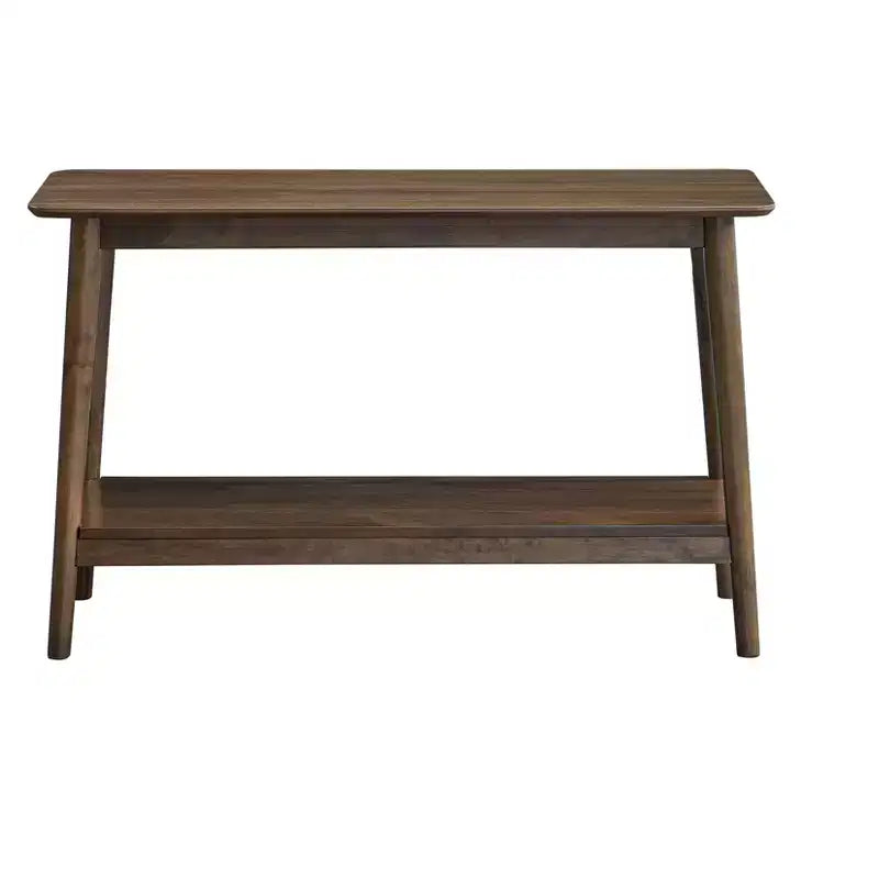 Console GDFStudio Arruda contemporaine de 48 po en bois d'hévéa avec étagère de rangement