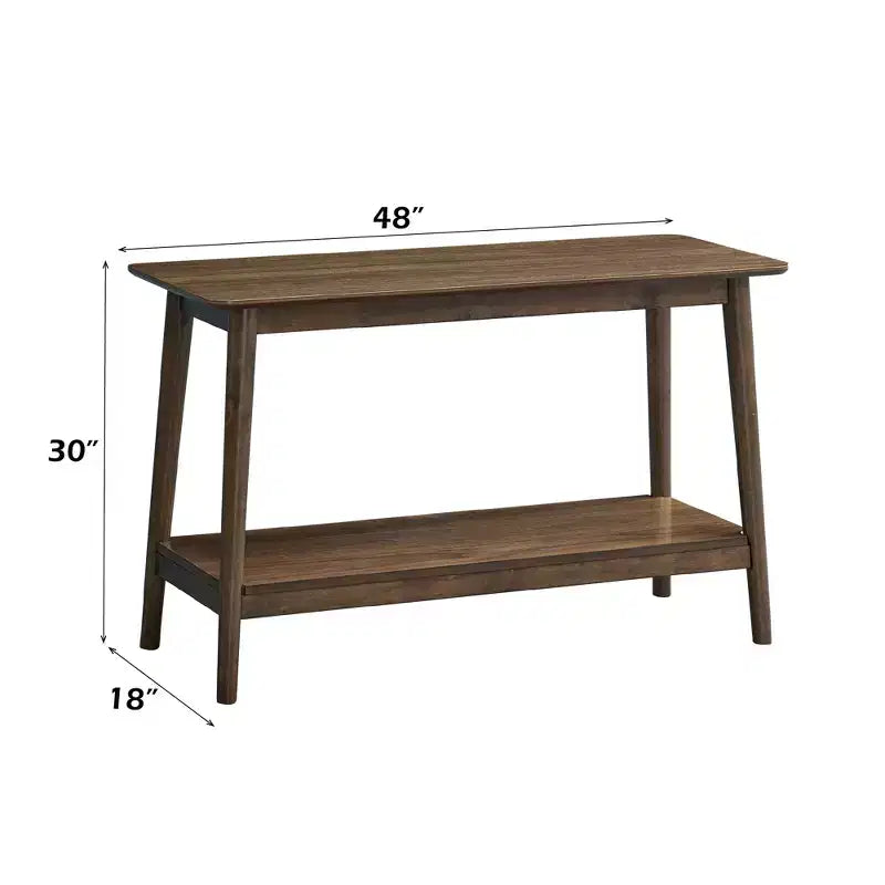 Console GDFStudio Arruda contemporaine de 48 po en bois d'hévéa avec étagère de rangement