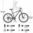 VTT tout suspendu Whisen 26 avec dérailleur arrière 8 vitesses, pneus KENDA à fourche, freins à double disque