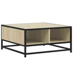 Table basse de rangement Clihome, table moderne carrée avec compartiment caché spacieux, finition mate