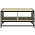 Table basse de rangement Clihome, table moderne carrée avec compartiment caché spacieux, finition mate