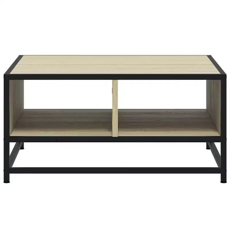 Table basse de rangement Clihome, table moderne carrée avec compartiment caché spacieux, finition mate