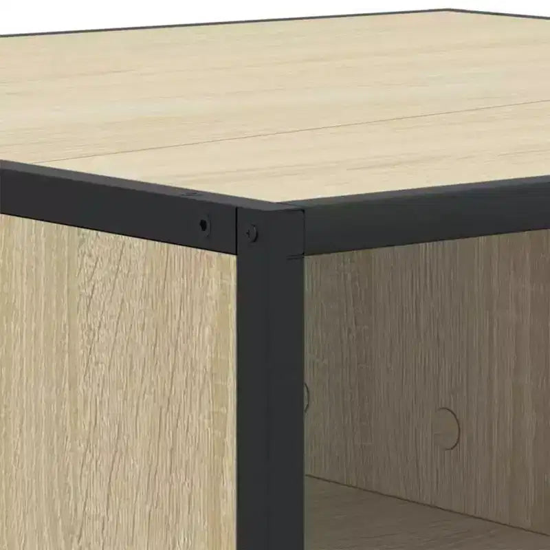 Table basse de rangement Clihome, table moderne carrée avec compartiment caché spacieux, finition mate