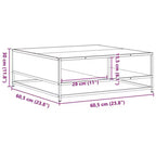 Table basse de rangement Clihome, table moderne carrée avec compartiment caché spacieux, finition mate