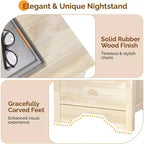Table de chevet en bois massif non fini VINGLI pour le bricolage couleur, table de chevet de 18,54 po de largeur avec station de charge