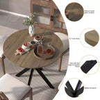 Table à manger ronde et moderne, table de cuisine et de salle à manger minimaliste avec pieds métalliques croisés, meubles pour la maison ou le bureau