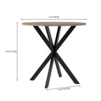 Table à manger ronde et moderne, table de cuisine et de salle à manger minimaliste avec pieds métalliques croisés, meubles pour la maison ou le bureau