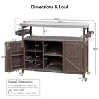 Okak Îlot de cuisine d'extérieur avec plaque de cuisson et grille en acier, chariot de bar en bois massif avec roulettes verrouillables, armoire de rangement extérieure pour jardin, barbecue