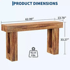 63 Table console de ferme longue, Table d'appoint industrielle, Table de canapé étroite pour entrée, Table de canapé derrière le canapé, Montage facile, pour couloir