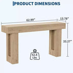 63 Table console de ferme longue, Table d'appoint industrielle, Table de canapé étroite pour entrée, Table de canapé derrière le canapé, Montage facile, pour couloir