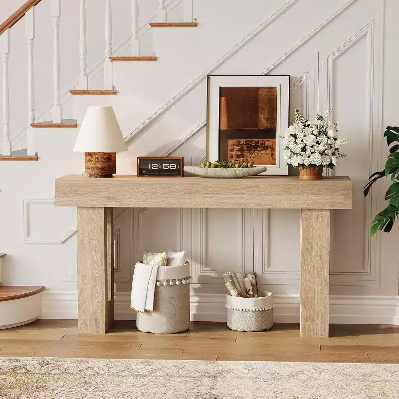 63 Long Farmhouse Console Table, Industrial Accent Table, Narrow Entryway Sofa Table, Sofa Table Behind Couch, Easy Assembly, for Hallway