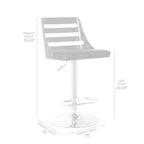 Tabouret de bar HomeStock Storm, finition chrome, bois de noyer et similicuir crème