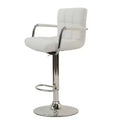 HomeStock Faux Leather Bar Stools Set of 2 - Tufted Adjustable Gas Lift Swivel Stool
