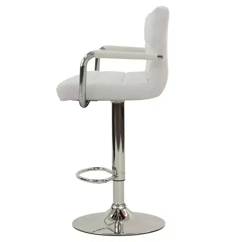 Tabourets de bar en similicuir HomeStock, lot de 2 - Tabouret pivotant réglable à vérin à gaz capitonné
