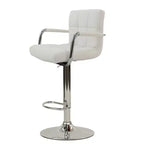 Tabourets de bar en similicuir HomeStock, lot de 2 - Tabouret pivotant réglable à vérin à gaz capitonné