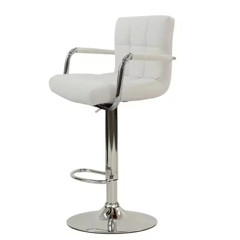 Tabourets de bar en similicuir HomeStock, lot de 2 - Tabouret pivotant réglable à vérin à gaz capitonné