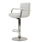 Tabourets de bar en similicuir HomeStock, lot de 2 - Tabouret pivotant réglable à vérin à gaz capitonné