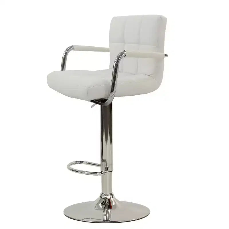 Tabourets de bar en similicuir HomeStock, lot de 2 - Tabouret pivotant réglable à vérin à gaz capitonné