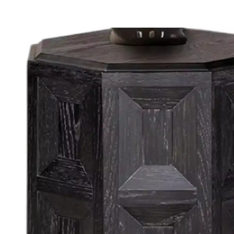 Table d'appoint rectangulaire Royal Hampton, 50 cm, bois d'hévéa noir