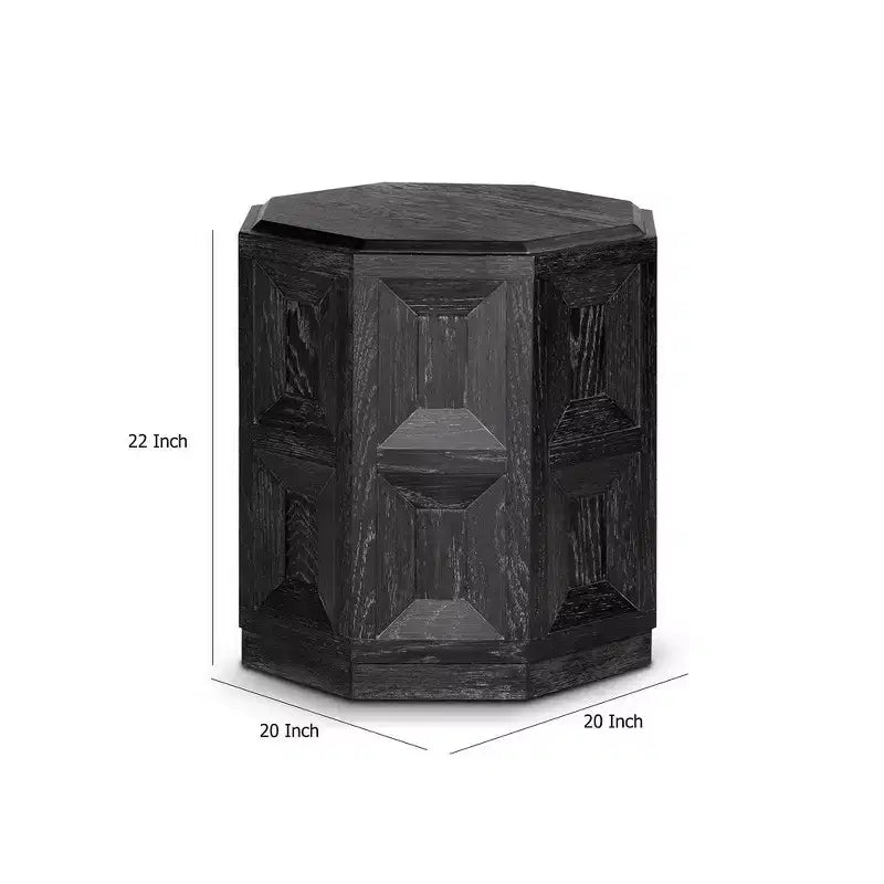 Table d'appoint rectangulaire Royal Hampton, 50 cm, bois d'hévéa noir