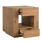 Table d'appoint Royal Hampton, 1 étagère intérieure, tiroirs, cadre en bois de chêne brun, 24 pouces