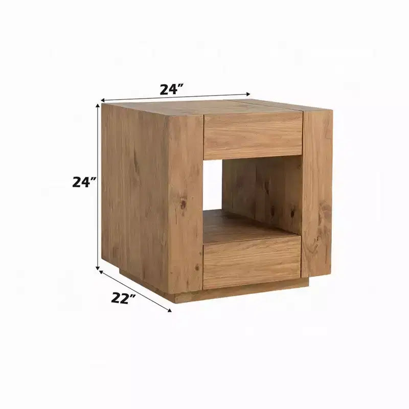 Table d'appoint Royal Hampton, 1 étagère intérieure, tiroirs, cadre en bois de chêne brun, 24 pouces