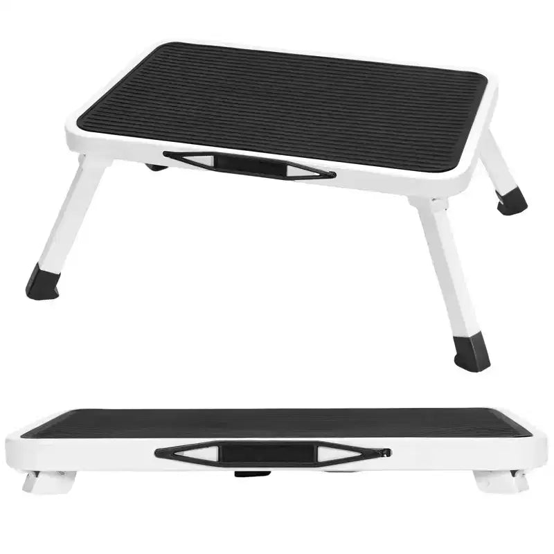 MAYEERTY Foldable Stool, Anti-slip Platform Rubber Feet 330-Pound Capacity Sturdy Metal Stool