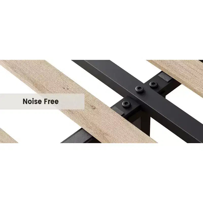 Cadre de lit double Acekool avec 2 tiroirs de rangement, lit plateforme rembourré avec support à lattes en bois, conception anti-bruit, beige