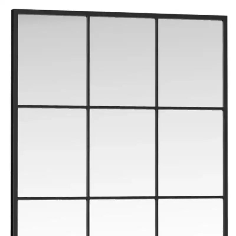 Miroir pleine longueur HomeRoots 69 à cadre métallique noir à carreaux