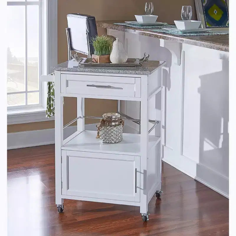 Chariots de cuisine en bois HomeStock de 91 cm de hauteur avec 1 porte et 1 étagère