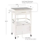 Chariots de cuisine en bois HomeStock de 91 cm de hauteur avec 1 porte et 1 étagère