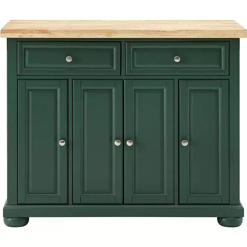 HomeStock Îlots de cuisine en bois de 91,4 cm de haut avec 3 portes et 3 étagères