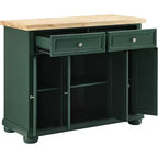 HomeStock Îlots de cuisine en bois de 91,4 cm de haut avec 3 portes et 3 étagères